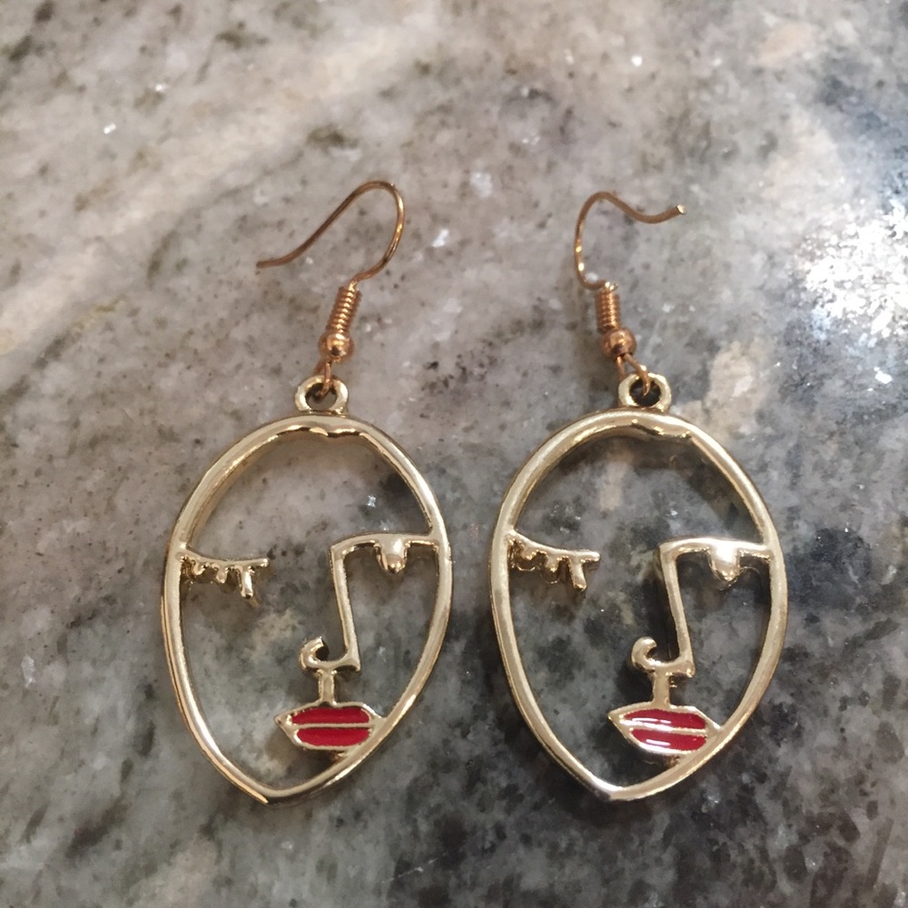 Abstract Face Earrings.